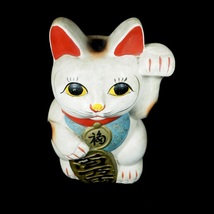 昭和ビンテージ 当時物 陶製 百万両小判を持った招き猫貯金箱 レトロ貯金箱 置物 昭和レトロ 縁起物 工芸品 1970年代 KEN512_画像8