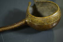 【和】(7860)　中国古玩　唐物　古銅手付杓　柄杓　チベット　仏教_画像3