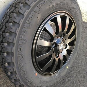 軽トラ タイヤホイールセット アクティ ハイゼット キャリィ 車検対応 ヨコハマ ジオランダーKT 145/80R12 MUD-Xii