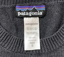 ● patagonia パタゴニア ● ロゴ ラベル ネイティブ 編柄 ウール ニット セーター ダークグレー S_画像6