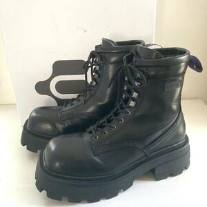 美品 定価6万◆EYTYS◆Michigan Leather Lace-up Boots ブラック 黒 40 エイティーズ レースアップブーツ ミシガンレザー 厚底ブーツ