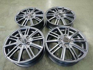 社外 BRIDGESTONE ブリヂストン BALMINUM バルミナ BR10 14インチアルミ 4穴 PCD100 4.5J +45 4本セット ガンメタ 軽自動車