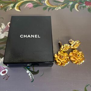 【希少】CHANEL シャネル カメリア　ゴールド アクセサリー イヤリング ヴィンテージ 元箱付き