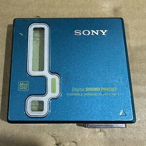 SONY MD WALKMAN MZ-E77 MDウォークマン ポータブルMDプレーヤー ブルー 動作確認済み ソニー 本体のみ