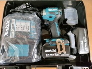 【1円スタート】マキタMakita TD173DRGX インパクトドライバ マキタ純正バッテリ、充電器、ケース付 ブルー 未使用