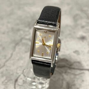  beautiful goods eteete square silver watch wristwatch 1P