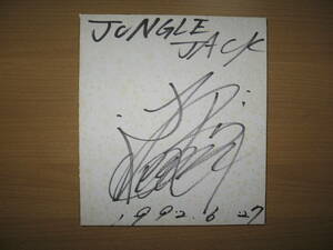 [ autograph autograph square fancy cardboard ] woman Professional Wrestling Jean gru Jack / free shipping / scad . navy blue g?1992