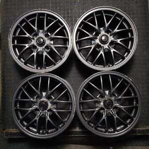 管理番号：S11-79【4本価格】【15x6.5J 4x114.3 ET+30 ハブ73】BLACK RACING シルビア等・色：グレー・適格請求書発行可能