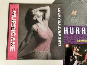 【美ジャケ美品】HURRICANE / ハリケーン上陸 Take What You Want 帯付LP キャニオン C20Y0194 85年盤,LA METAL,Kelly Hansen,Robert Sarzo