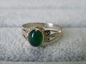 95050. green color stone approximately 18.5 number silver 925 ring ring 