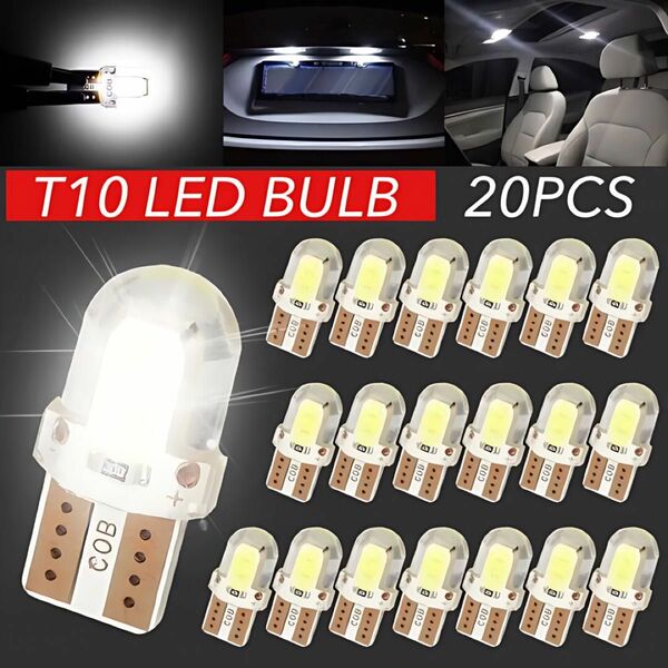 T10 T16 LEDバルブ 20個 12V 4SMD ホワイト ルームランプ ナンバー灯 ポジション球 高輝度 明るい 爆光 