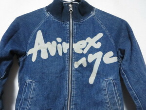  lady's AVIREX Avirex Zip up Denim jacket XS