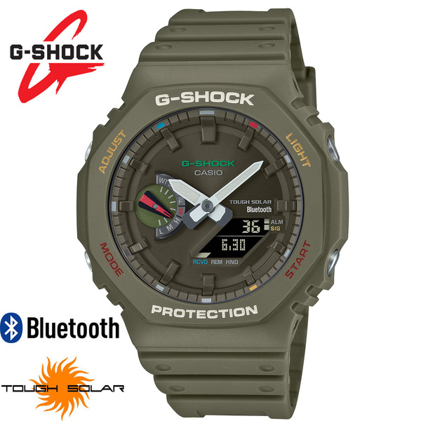 CASIO G-SHOCK カシオ Gショック GA-B2100FC-3A カーキ グリーン Bluetooth タフソーラー アナデジ スマートウォッチ オクタゴン 八角形