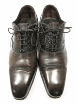 美品 【サントーニ Santoni】キャップトゥ クロコダイルレザー切替 紳士靴 ドレスシューズ (メンズ) size6 ブラウングレー系 ●18MZA4031●_画像2