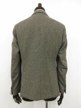 未使用 【パオローニ PAOLONI】2111G507 カシミア混 2ボタン アンコンジャケット (メンズ) size48 ブラウン系 ドット風織柄 ●28MJ8393●_画像3