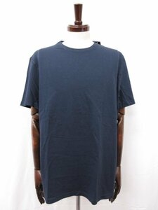 未使用 【イザイア ISAIA】 クルーネック カットソー 半袖Tシャツ (メンズ) sizeXL ネイビー イタリア製 ●29MT4961●