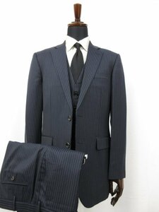 [ Takeo Kikuchi TAKEO KIKUCHI]do-meru cloth 2 button 3 piece suit ( men's ) size4 dark blue navy stripe *27RMS7285