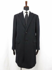 【Takizawa Shigeru タキザワシゲル】504-138-04007 カシミア100％ チェスターコート (メンズ) size50 ネイビー系 日本製●17MW2929●