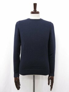 【ドルモア Drumohr】 ミドルゲージ クルーネック 長袖ニット (メンズ) size44 ネイビー イタリア製 ●29MN4839●