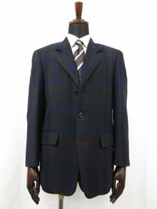  super-beauty goods [BARNEYS NEW YORK Barneys New York ] single 3 button jacket ( men's ) size46 navy series check woven *28MJ8502*