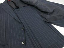 HH 超美品 【イザイア ISAIA】 ESTNATION GREGORY 3ボタン段返り 濃紺 スーツ (メンズ) 50-8R ネイビー ストライプ 伊製 ●27HR3161_画像8