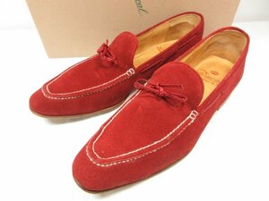 HH super-beauty goods [te.karuDUCAL] ribbon attaching suede leather slip-on shoes Loafer gentleman shoes ( men's ) size40.5 bordeaux series *18MZA4046*