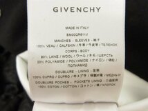 ほぼ未使用【ジバンシィ GIVENCHY】BM00QR611V ロゴ刺繍 中綿入 ウール×レザー ボンバージャケット スタジャン(メンズ)44 黒系●17HR3210_画像7