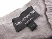 超美品 【エンポリオアルマーニ EMPORIO ARMANI】 ハイゲージ Vネック 長袖ニット (メンズ) size52 グレージュ系 イタリア製 ●29MN4785●_画像3