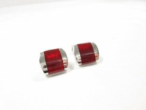 HH[ Tateossian TATEOSSIAN] cuffs cuffs button cuff links ( men's ) silver color × red group *7CC0909*