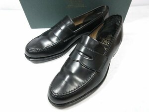 超美品【クロケット＆ジョーンズ CROCKETT&JONES】 HARVARD2 ハーバード2 コードバン コインローファー 靴 (メンズ) 5.5E 黒 ●18MZA4249●