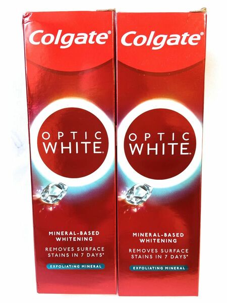 新品未使用箱入 新商品 Colgate OPTIC WHITE 100gx2本 コルゲート ミネラル ホワイトニング 歯磨き粉 