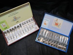 ASAHI Peter Rabbit cutlery set spoon & Fork 10 pcs set Gold Asahi gold color coffee spoon *hime Fork 2 box set 