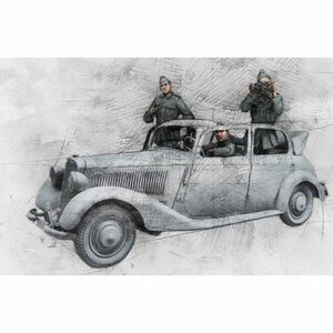 特価 樹脂 模型 ■ 1/35 大戦 兵士 3名 レジン フィギュア キット ■ 未塗装 未組み立て 樹脂 模型 車なし F140