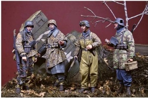 ジオラマ 制作 大戦 ジオラマ レジン 1/35 ドイツ兵 4名セット レジン フィギュア 模型 未塗装 未組み立て ドイツ 兵士 E152