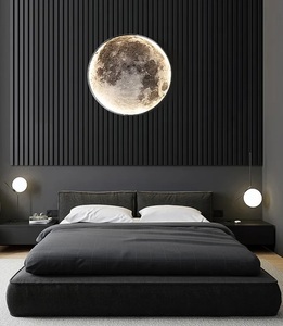 幻想的 30cm ■ 月面 月 壁付け ムーン ライト シェイド LED 壁ランプ ■ 電球色 白色 2色 モダン デザイン リビングルーム 装飾 F913