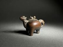 明時代 古銅 獣型 水滴 古物保証 宋 中国 文房_画像1