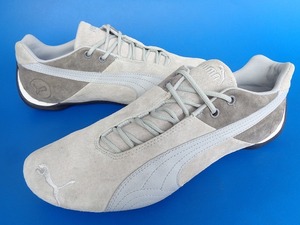 13243■美品 PUMA プーマ ドライビング シューズ 白 グレー 28 cm 300534-17 フューチャー キャット ドリフト スエード