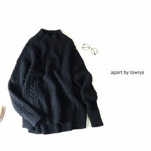 アパート バイ ローリーズ apart by lowrys☆オーバーサイズ ハイネック ウールケーブルニット フリーサイズ☆A-O 5187