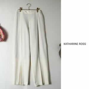 1.9万☆キャサリンロス KATHARINE ROSS☆洗える ウエストゴム 裾タックパンツ Mサイズ 日本製☆M-B 4843