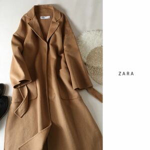 ザラ ZARA☆サイドスリット ベルト付き リバーガウンコート Mサイズ☆A-O 0008