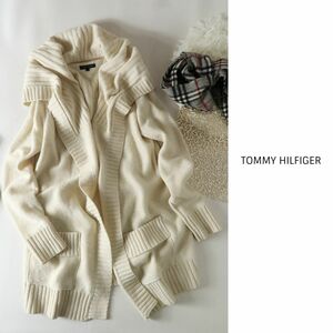 トミーヒルフィガー TOMMY HILFIGER☆ビックカラーウールアルパカ カーディガン Sサイズ☆N-H 0039