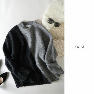 ザラ ZARA☆洗える アルパカブレンド カラーブロックニット Sサイズ☆M-S 0126