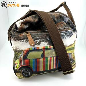 Paul Smith Paul Smith Mini Cooper shoulder bag transcription print bag bag bag England car leather canvas multi stripe 