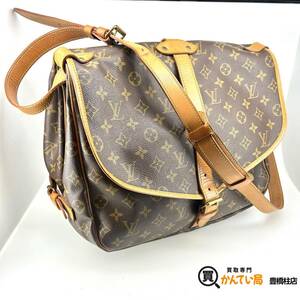 LOUIS VUITTON ルイヴィトン ソミュール 35 モノグラム ショルダーバッグ 斜め掛け メッセンジャー フラップ M42254 レザー