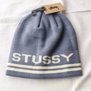 【新品】STUSSY ステューシー ニット帽 ビーニー タグ付き JAQUARD STRIPE SKULLCAP BEANIE 帽子 ワッチキャップ ファッション BLUE ST18