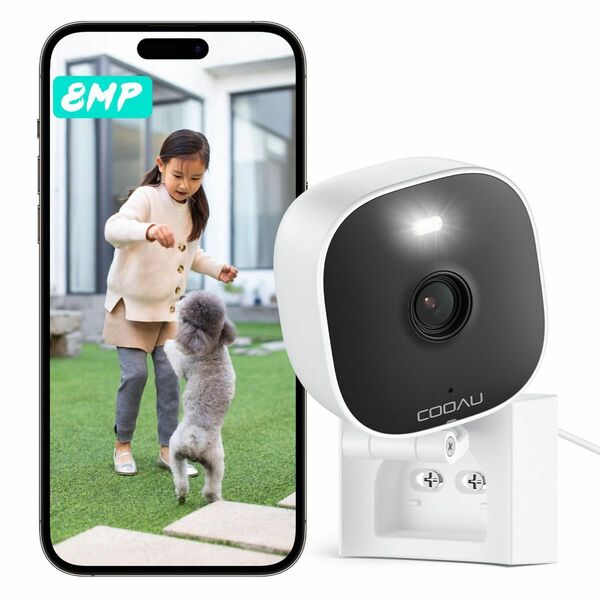 COOAU 防犯カメラ ワイヤレス スマホ対応 ネットワークカメラ 小型 24ｈ連続録画 無線 見守り ペット
