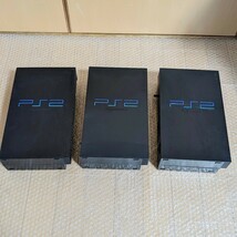 1円 PS2本体 プレイステーション2本体 3台セット　説明書1部 箱2個付 SCPH-18000/SCPH-30000/SCPH-30000 通電のみ確認　動作未確認　現状品_画像2