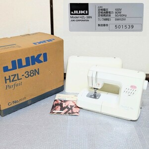 当時物　JUKI Parfait 38n HZL-38N ジューキ　コンピューターミシン　HZL-38N　通電確認済み　針動作OK　照明OK　元箱　説明書付　現状品