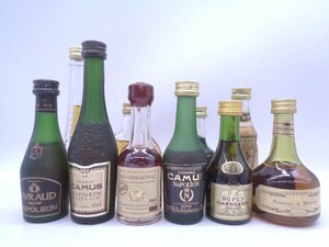 【同梱不可】ブランデー 等 ミニボトル 10本セット カミュ ナポレオン BAS ARMAGNAC 1963 等 古酒 A004939