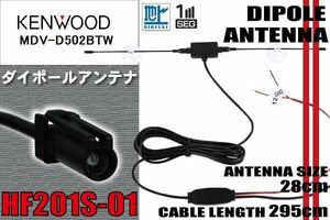 ダイポール TV アンテナ 地デジ ワンセグ フルセグ 12V 24V ケンウッド KENWOOD 用 MDV-D502BTW 対応 HF201S-01 ブースター内蔵 吸盤式